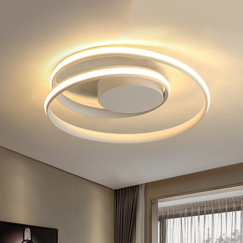 White/Black Circle Ceiling Lights Flush Mount Modern 18"/23.5" Lighting Fixture for Indoor Clearhalo 'Ceiling Lights' 'Close To Ceiling Lights' 'Close to ceiling' 'Flush mount' Lighting' 420003
