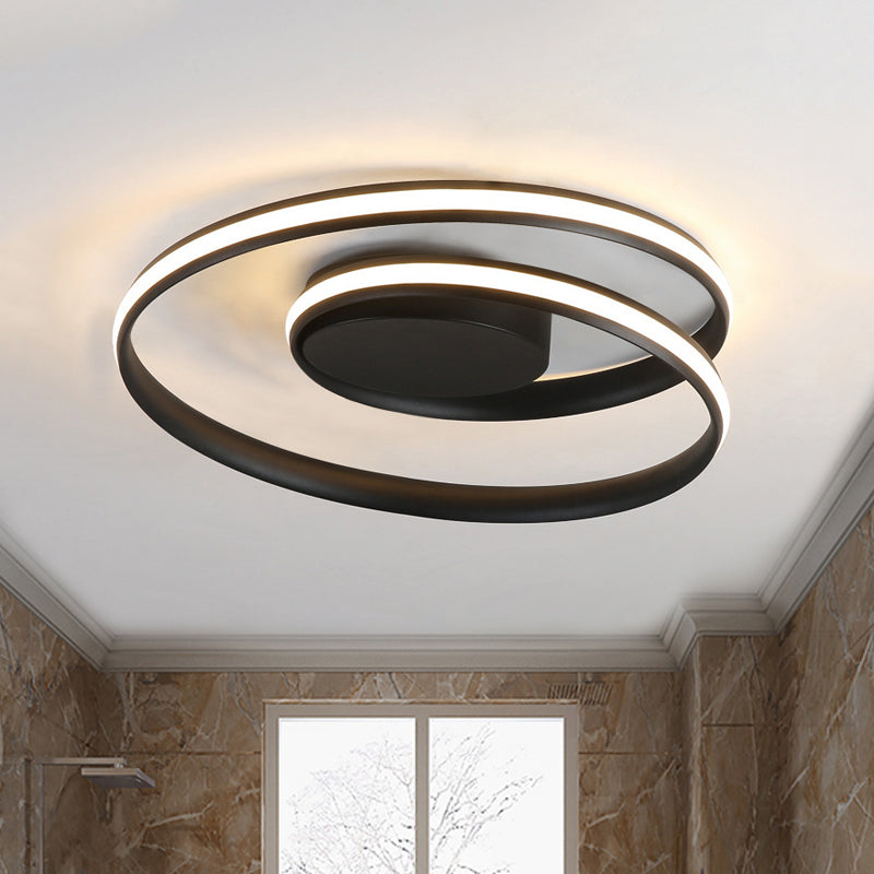 White/Black Circle Ceiling Lights Flush Mount Modern 18"/23.5" Lighting Fixture for Indoor Clearhalo 'Ceiling Lights' 'Close To Ceiling Lights' 'Close to ceiling' 'Flush mount' Lighting' 420004