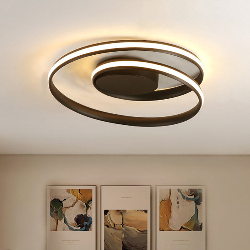 White/Black Circle Ceiling Lights Flush Mount Modern 18"/23.5" Lighting Fixture for Indoor Clearhalo 'Ceiling Lights' 'Close To Ceiling Lights' 'Close to ceiling' 'Flush mount' Lighting' 420005