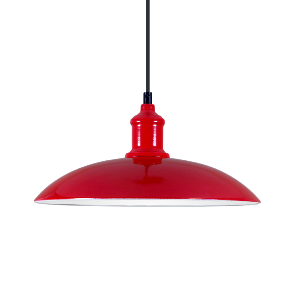 Green/Red Bowl Hanging Lamp Industrial Metal 1 Light Living Room Ceiling Pendant Light, 12.5"/16" Width Clearhalo 'Art Deco Pendants' 'Cast Iron' 'Ceiling Lights' 'Ceramic' 'Crystal' 'Industrial Pendants' 'Industrial' 'Metal' 'Middle Century Pendants' 'Pendant Lights' 'Pendants' 'Tiffany' Lighting' 42219