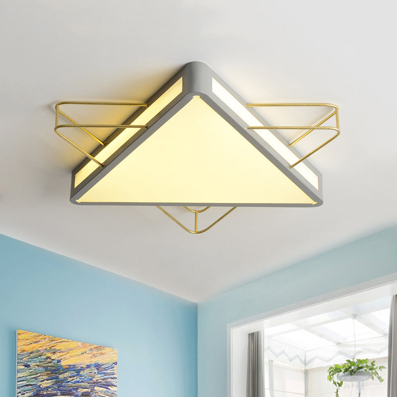 Star/Triangle Flush Mount Lighting Nordic Metal Black/Grey Ceiling Flush Light with Acrylic Diffuser Clearhalo 'Ceiling Lights' 'Close To Ceiling Lights' 'Close to ceiling' 'Flush mount' Lighting' 422348