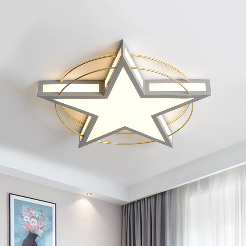 Star/Triangle Flush Mount Lighting Nordic Metal Black/Grey Ceiling Flush Light with Acrylic Diffuser Clearhalo 'Ceiling Lights' 'Close To Ceiling Lights' 'Close to ceiling' 'Flush mount' Lighting' 422350