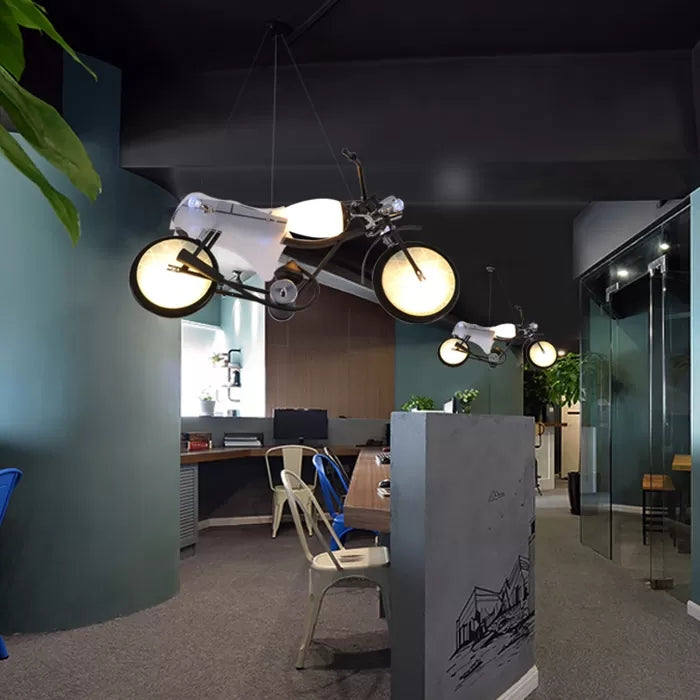 Monochrome Bicycle Pendant Light Modern Stylish Metal Hanging Light for Shop Clearhalo 'Ceiling Lights' 'Chandeliers' Lighting' options 42666