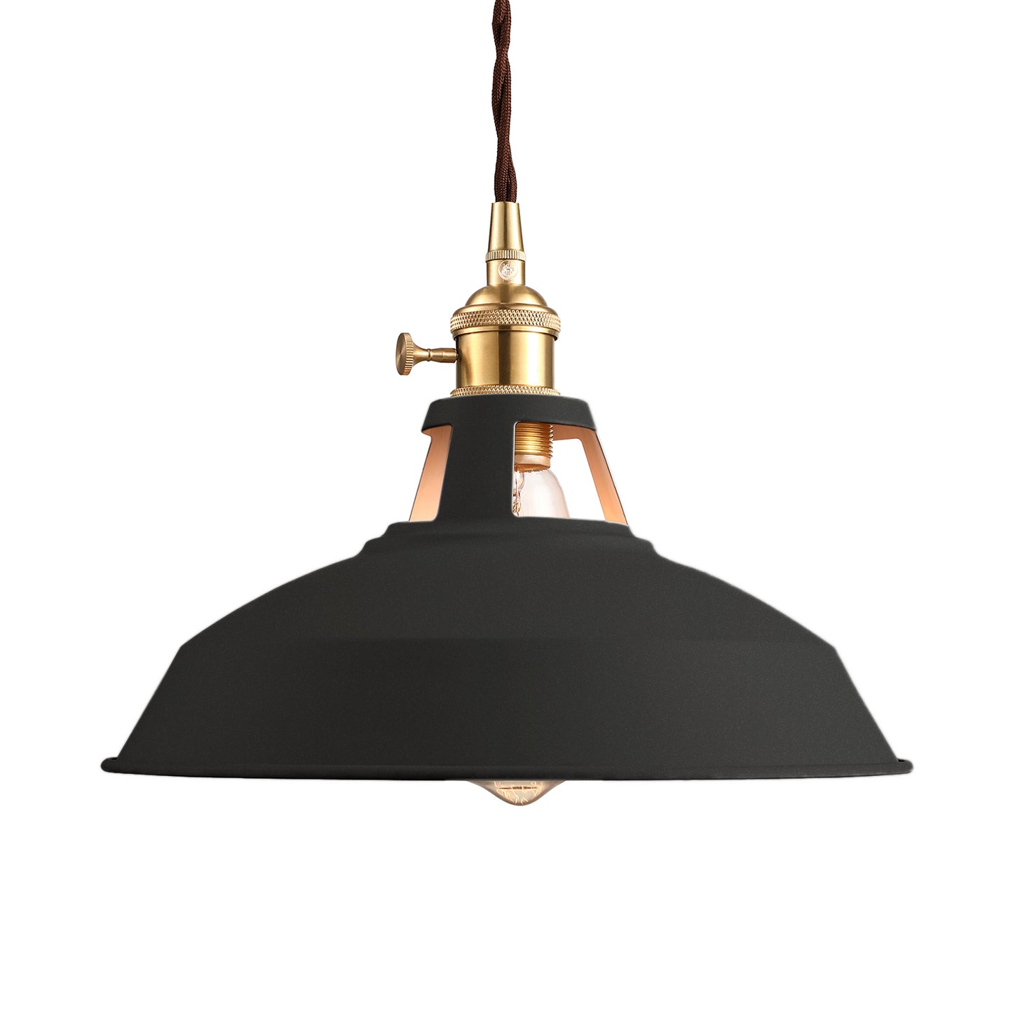 1 Bulb Barn Pendant Lamp Industrial Stylish Black/White Metallic Ceiling Light with Hanging Cord for Kitchen Clearhalo 'Art Deco Pendants' 'Black' 'Cast Iron' 'Ceiling Lights' 'Ceramic' 'Crystal' 'Industrial Pendants' 'Industrial' 'Metal' 'Middle Century Pendants' 'Pendant Lights' 'Pendants' 'Rustic Pendants' 'Tiffany' Lighting' 4279