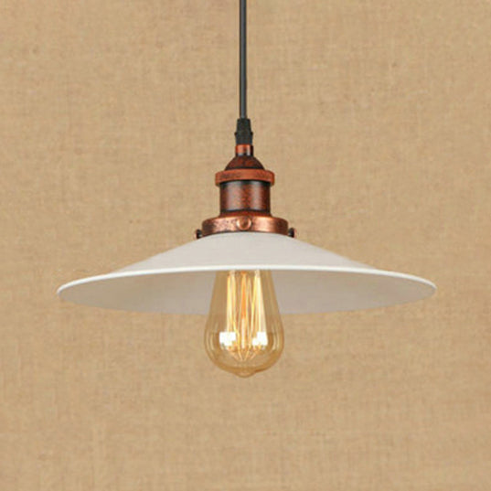 8.5"/10" Width Saucer Metal Suspension Lamp Industrial Style 1 Bulb Kitchen Pendant Light in Rust/Chrome Rust Clearhalo 'Art Deco Pendants' 'Cast Iron' 'Ceiling Lights' 'Ceramic' 'Crystal' 'Industrial Pendants' 'Industrial' 'Metal' 'Middle Century Pendants' 'Pendant Lights' 'Pendants' 'Tiffany' Lighting' 43109