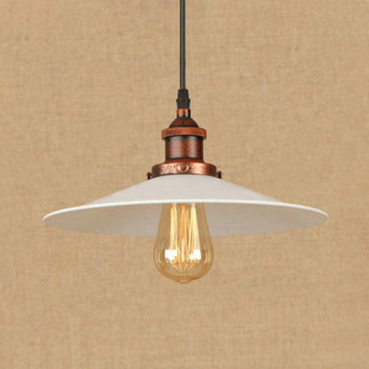 8.5"/10" Width Saucer Metal Suspension Lamp Industrial Style 1 Bulb Kitchen Pendant Light in Rust/Chrome Rust Clearhalo 'Art Deco Pendants' 'Cast Iron' 'Ceiling Lights' 'Ceramic' 'Crystal' 'Industrial Pendants' 'Industrial' 'Metal' 'Middle Century Pendants' 'Pendant Lights' 'Pendants' 'Tiffany' Lighting' 43109