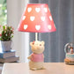 One Light Tapered Shade Desk Light with Bear Cartoon Fabric Reading Light for Bedside Table Pink G Clearhalo 'Lamps' 'Table Lamps' Lighting' 43604