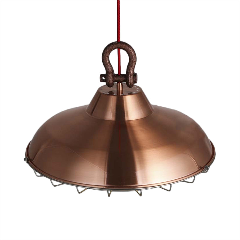 Metal Frame Pendant Lighting Fixture with Barn Shade Industrial 1 Bulb Living Room Hanging Lamp in White/Copper/Rust Clearhalo 'Art Deco Pendants' 'Cast Iron' 'Ceiling Lights' 'Ceramic' 'Crystal' 'Industrial Pendants' 'Industrial' 'Metal' 'Middle Century Pendants' 'Pendant Lights' 'Pendants' 'Tiffany' Lighting' 4374