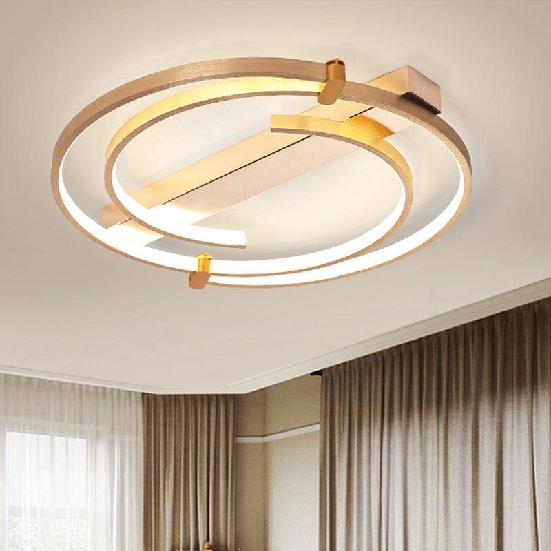 18"/23.5" W Ring Flush Mount Ceiling Fixture Minimalist Metal Gold Bedroom Ceiling Light Fixture Clearhalo 'Ceiling Lights' 'Close To Ceiling Lights' 'Close to ceiling' 'Flush mount' Lighting' 438303