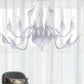 12/18 Lights Living Room Ceiling Chandelier with Swan Acrylic Shade White Suspension Pendant Clearhalo 'Ceiling Lights' 'Chandeliers' 'Modern Chandeliers' 'Modern' Lighting' 438483
