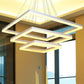Square Acrylic Chandelier Light Modernism 1/2/3-Head White Ceiling Light Fixture in Warm/White Light Clearhalo 'Ceiling Lights' 'Chandeliers' 'Modern Chandeliers' 'Modern' Lighting' 438503