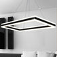 Acrylic Rectangular Ceiling Light Modern LED 1/2/3-Light Black Chandelier Pendant in Warm/White Light Clearhalo 'Ceiling Lights' 'Chandeliers' 'Modern Chandeliers' 'Modern' Lighting' 438506