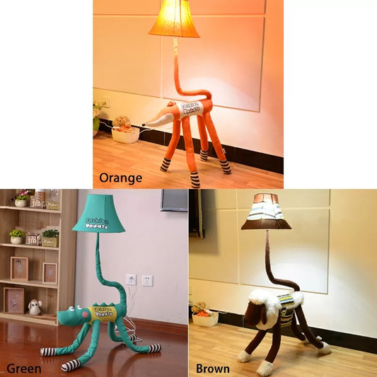 Cartoon Animal Floor Lamp Fabric One Bulb Floor Light with Tapered Shade for Bedroom Clearhalo 'Floor Lamps' 'Lamps' Lighting' 43906