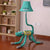 Cartoon Animal Floor Lamp Fabric One Bulb Floor Light with Tapered Shade for Bedroom Green Clearhalo 'Floor Lamps' 'Lamps' Lighting' 43908