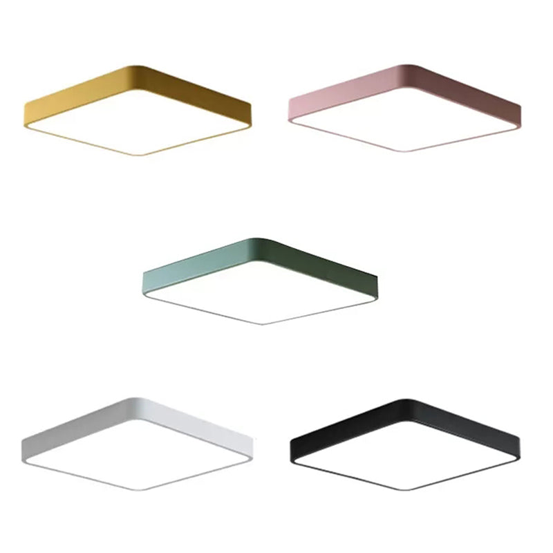 Slim Square Flush Mount Light Nordic Style Acrylic LED Ceiling Lamp for Office Hallway Clearhalo 'Ceiling Lights' 'Close To Ceiling Lights' 'Close to ceiling' 'Flush mount' Lighting' 44424