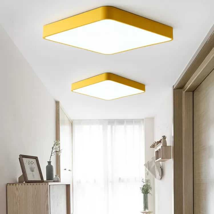 Slim Square Flush Mount Light Nordic Style Acrylic LED Ceiling Lamp for Office Hallway Clearhalo 'Ceiling Lights' 'Close To Ceiling Lights' 'Close to ceiling' 'Flush mount' Lighting' 44428