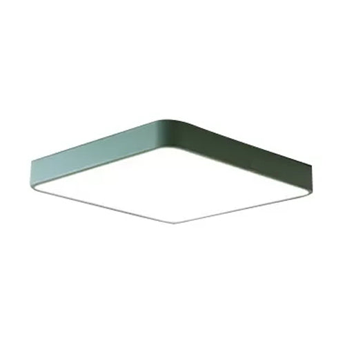 Slim Square Flush Mount Light Nordic Style Acrylic LED Ceiling Lamp for Office Hallway Green Clearhalo 'Ceiling Lights' 'Close To Ceiling Lights' 'Close to ceiling' 'Flush mount' Lighting' 44429
