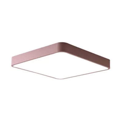 Slim Square Flush Mount Light Nordic Style Acrylic LED Ceiling Lamp for Office Hallway Pink Clearhalo 'Ceiling Lights' 'Close To Ceiling Lights' 'Close to ceiling' 'Flush mount' Lighting' 44434