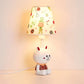 Cartoon Animal Desk Light Resin LED Reading Light with Tapered Shade for Child Bedroom White Rabbit Clearhalo 'Lamps' 'Table Lamps' Lighting' 45040