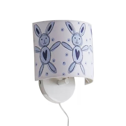 Kids Undertint Wall Light Drum Shape One Light Fabric Wall Lamp for Stair Hallway Blue Clearhalo 'Art deco wall lights' 'Cast Iron' 'Glass' 'Industrial' 'Middle century wall lights' 'Modern' 'Tiffany wall lights' 'Tiffany' 'Traditional wall lights' 'Wall Lamps & Sconces' 'Wall Lights' Lighting' 45051