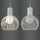 Metal White/Beige Ceiling Lighting Dome Caged 1 Bulb Industrial Style Hanging Lamp for Dining Room, 8.5"/11"/15" Wide Clearhalo 'Ceiling Lights' 'Modern Pendants' 'Modern' 'Pendant Lights' 'Pendants' Lighting' 45447