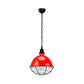 Bowl Shade Indoor Pendant Light Retro Industrial Metal 1 Bulb Black/White/Red Ceiling Light with Wire Guard and Chain Clearhalo 'Art Deco Pendants' 'Black' 'Cast Iron' 'Ceiling Lights' 'Ceramic' 'Crystal' 'Industrial Pendants' 'Industrial' 'Metal' 'Middle Century Pendants' 'Pendant Lights' 'Pendants' 'Rustic Pendants' 'Tiffany' Lighting' 456224