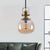 1 Light Round Ceiling Pendant Light Modern Antique Brass Amber Glass Hanging Lamp for Living Room Amber Clearhalo 'Ceiling Lights' 'Glass shade' 'Glass' 'Industrial Pendants' 'Industrial' 'Middle Century Pendants' 'Pendant Lights' 'Pendants' 'Tiffany' Lighting' 456292