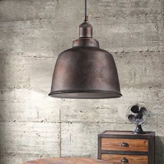 Rust/White Finish Bucket Pendant Lamp Vintage Style Metal 1 Light Indoor Hanging Lamp with Adjustable Cord Rust Clearhalo 'Art Deco Pendants' 'Cast Iron' 'Ceiling Lights' 'Ceramic' 'Crystal' 'Industrial Pendants' 'Industrial' 'Metal' 'Middle Century Pendants' 'Pendant Lights' 'Pendants' 'Tiffany' Lighting' 456350