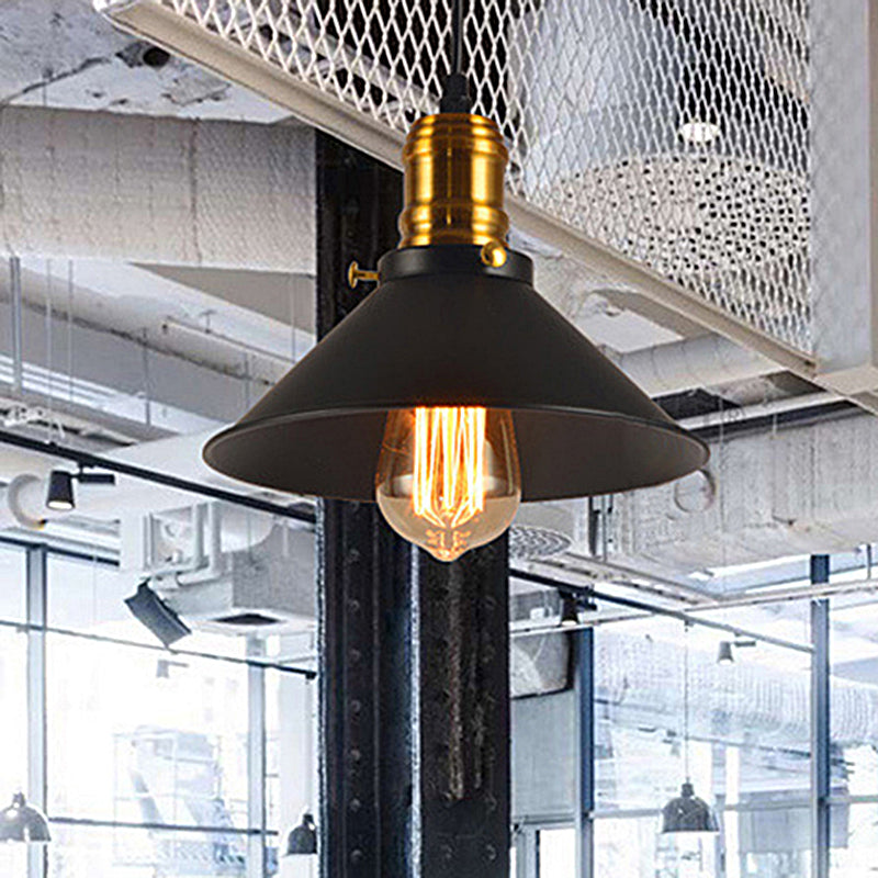 Tapered Shade Living Room Pendant Lighting Loft Style Metal 1 Light Brass Hanging Ceiling Light, 1/2/3-Pack Clearhalo 'Art Deco Pendants' 'Cast Iron' 'Ceiling Lights' 'Ceramic' 'Crystal' 'Industrial Pendants' 'Industrial' 'Metal' 'Middle Century Pendants' 'Pendant Lights' 'Pendants' 'Tiffany' Lighting' 456377