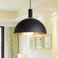 12"/16" Wide 1 Bulb Metallic Pendant Lamp Retro Style Black Finish Dome Shade Indoor Ceiling Fixture Clearhalo 'Art Deco Pendants' 'Black' 'Cast Iron' 'Ceiling Lights' 'Ceramic' 'Crystal' 'Industrial Pendants' 'Industrial' 'Metal' 'Middle Century Pendants' 'Pendant Lights' 'Pendants' 'Rustic Pendants' 'Tiffany' Lighting' 456409