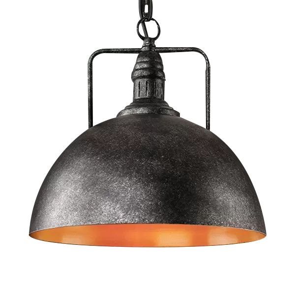 8"/12"/16" W 1 Bulb Pendant Light Antique Style Metal Hanging Light Fixture in Dark Grey/Light Grey for Dining Room Clearhalo 'Art Deco Pendants' 'Cast Iron' 'Ceiling Lights' 'Ceramic' 'Crystal' 'Industrial Pendants' 'Industrial' 'Metal' 'Middle Century Pendants' 'Pendant Lights' 'Pendants' 'Tiffany' Lighting' 456436