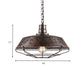 Rustic Stylish Wire Cage Pendant Light with Barn Shade 1 Light Iron Ceiling Light Fixture in Antique Brass/Rust, 10"/14"/18" Width Clearhalo 'Art Deco Pendants' 'Cast Iron' 'Ceiling Lights' 'Ceramic' 'Crystal' 'Industrial Pendants' 'Industrial' 'Metal' 'Middle Century Pendants' 'Pendant Lights' 'Pendants' 'Tiffany' Lighting' 456599