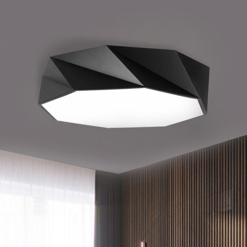 Concave/Convex Shape Metal Flush Mount Lighting Modern Led White/Black Flush Ceiling Mount, 16"/19.5"/23.5" Wide Clearhalo 'Ceiling Lights' 'Close To Ceiling Lights' 'Close to ceiling' 'Flush mount' Lighting' 456626