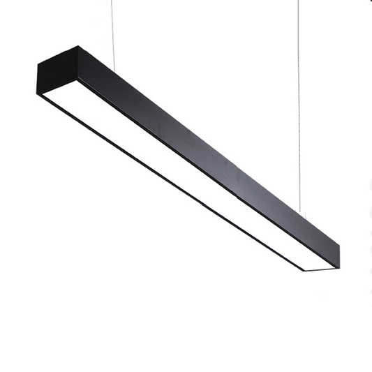 Minimalist Linear LED Suspension Light Fixture Aluminum Office Ceiling Pendant Light Black Clearhalo 'Ceiling Lights' 'Modern Pendants' 'Modern' 'Pendant Lights' 'Pendants' Lighting' 456