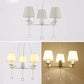 Bucket Shade Living Room Chandelier Metal Elegant Hanging Lamp with Crystal in White Clearhalo 'Ceiling Lights' 'Chandeliers' Lighting' options 45918