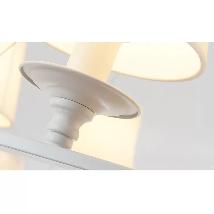 Bucket Shade Living Room Chandelier Metal Elegant Hanging Lamp with Crystal in White Clearhalo 'Ceiling Lights' 'Chandeliers' Lighting' options 45920