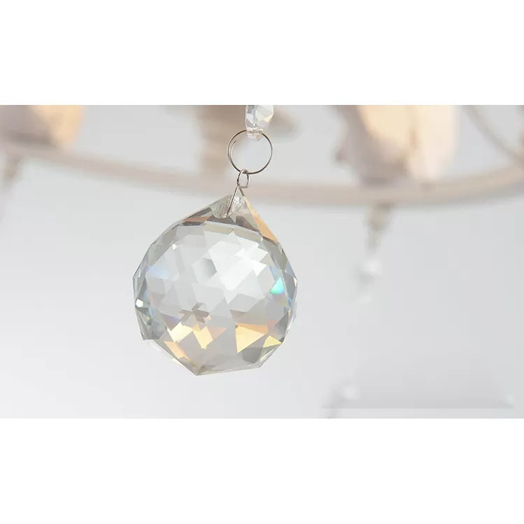 Bucket Shade Living Room Chandelier Metal Elegant Hanging Lamp with Crystal in White Clearhalo 'Ceiling Lights' 'Chandeliers' Lighting' options 45921