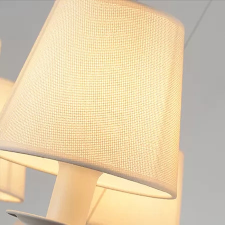 Bucket Shade Living Room Chandelier Metal Elegant Hanging Lamp with Crystal in White Clearhalo 'Ceiling Lights' 'Chandeliers' Lighting' options 45930