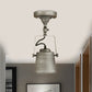 Bucket Shade Living Room Ceiling Lamp Antique Style Metal 1 Bulb Black/Rust Rotatable Semi Flush Pendant Light Clearhalo 'Ceiling Lights' 'Close To Ceiling Lights' 'Close to ceiling' 'Semi-flushmount' Lighting' 460027