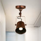 Bucket Shade Living Room Ceiling Lamp Antique Style Metal 1 Bulb Black/Rust Rotatable Semi Flush Pendant Light Rust Clearhalo 'Ceiling Lights' 'Close To Ceiling Lights' 'Close to ceiling' 'Semi-flushmount' Lighting' 460028