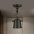 Bucket Shade Living Room Ceiling Lamp Antique Style Metal 1 Bulb Black/Rust Rotatable Semi Flush Pendant Light Black Clearhalo 'Ceiling Lights' 'Close To Ceiling Lights' 'Close to ceiling' 'Semi-flushmount' Lighting' 460030