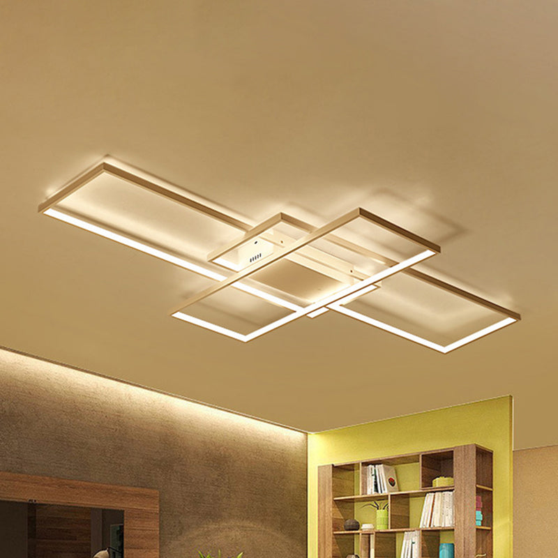 Rectangular Flushmount Modernism Acrylic LED White Flush Mount Light Fixture in Warm/White/Natural Light Clearhalo 'Ceiling Lights' 'Close To Ceiling Lights' 'Close to ceiling' 'Flush mount' Lighting' 460177