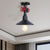 Cone Iron Semi-Flush Ceiling Light Loft Industrial 1 Light Bedroom Ceiling Lamp with Red Faucet Valve in Black/Bronze Black Clearhalo 'Ceiling Lights' 'Close To Ceiling Lights' 'Close to ceiling' 'Semi-flushmount' Lighting' 460288