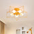 5 Bulbs Semi-Flush Ceiling Fixture with Star Cage Shade Metallic Loft Stylish Indoor Semi Flush Light in Grey/Pink Yellow Clearhalo 'Ceiling Lights' 'Close To Ceiling Lights' 'Close to ceiling' 'Semi-flushmount' Lighting' 460292