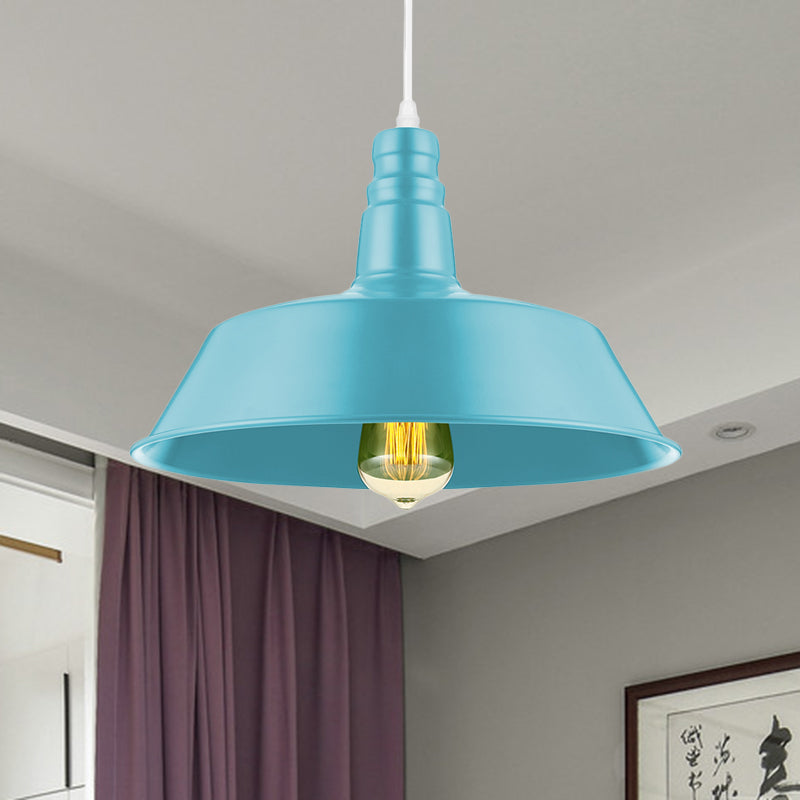 10/14 Inch Wide Barn Living Room Pendant Lighting Industrial Style Metal 1 Bulb Pink/Yellow Hanging Light with Adjustable Cord Clearhalo 'Art Deco Pendants' 'Cast Iron' 'Ceiling Lights' 'Ceramic' 'Crystal' 'Industrial Pendants' 'Industrial' 'Metal' 'Middle Century Pendants' 'Pendant Lights' 'Pendants' 'Tiffany' Lighting' 460461