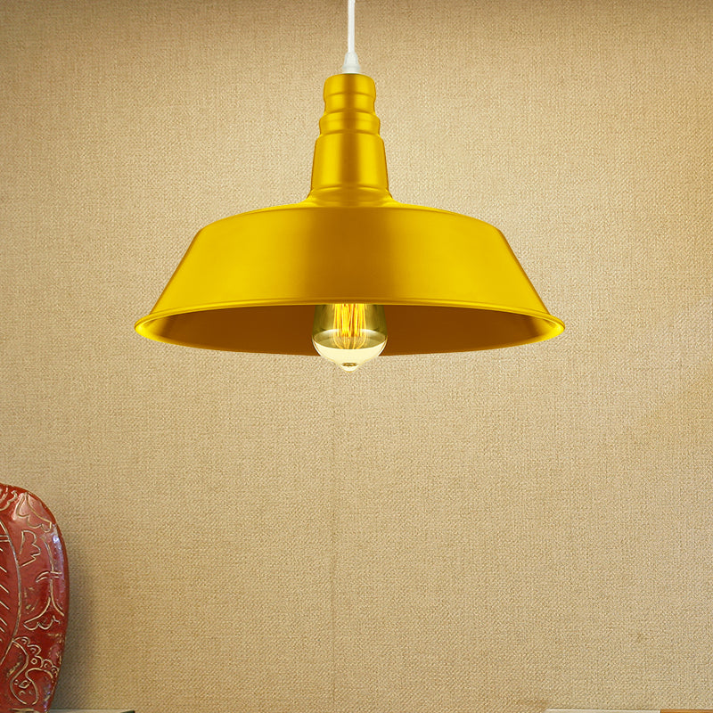 10/14 Inch Wide Barn Living Room Pendant Lighting Industrial Style Metal 1 Bulb Pink/Yellow Hanging Light with Adjustable Cord Clearhalo 'Art Deco Pendants' 'Cast Iron' 'Ceiling Lights' 'Ceramic' 'Crystal' 'Industrial Pendants' 'Industrial' 'Metal' 'Middle Century Pendants' 'Pendant Lights' 'Pendants' 'Tiffany' Lighting' 460462