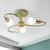 Metal Swirl Semi Flush Mount Lighting Industrial 3/6 Lights Living Room Ceiling Mounted Fixture in Grey/Green 3 Green Clearhalo 'Ceiling Lights' 'Close To Ceiling Lights' 'Close to ceiling' 'Semi-flushmount' Lighting' 460487