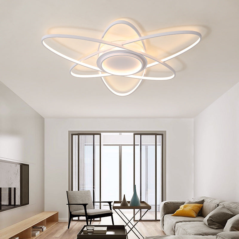25.5"/31.5"/39" Creative Ceiling Lights Modern Acrylic and Metal Ceiling Light Fixture with Warm/White Lighting White Warm Clearhalo 'Ceiling Lights' 'Close To Ceiling Lights' 'Close to ceiling' 'Flush mount' Lighting' 460578