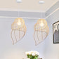 Rattan Conch Shaped Pendant Lamp Rustic Single Head Drop Light for Restaurant Dining Room Clearhalo 'Ceiling Lights' 'Pendant Lights' 'Pendants' Lighting' 460590