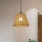 Bucket Hanging Light Fixture Modern Woven Rattan 1-Light Indoor Pendant Lamp in Beige Clearhalo 'Ceiling Lights' 'Pendant Lights' 'Pendants' Lighting' 460650